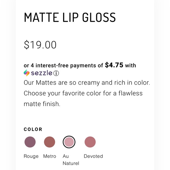 Hikari Matte Finish Lip Gloss in Au Natural NEW - Picture 2 of 5